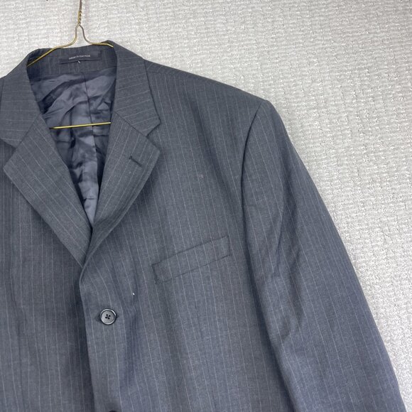 VTG Canada made Calvin Klein 44S Blazer Men Wool Dark Grey Lined Suit Jacket - Picture 4 of 16